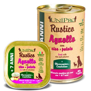 Unipro Rustico Agnello 7+ Riso e Patate 400gr Lattina Unipro Rustico Agnello 7+ Riso e Patate 400gr Lattina
